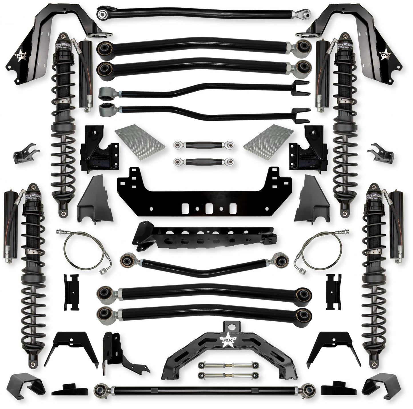 4.5 Inch Adventure X2 Coilover No Limits Long-Arm Suspension System for Jeep Gladiator JT Gas Models Trail Runner System Stage 1 Rock Krawler