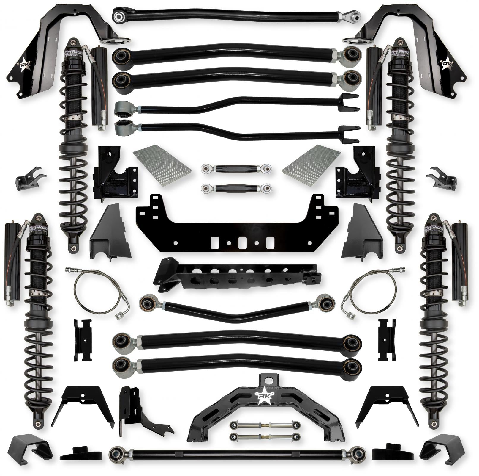 4.5 Inch Adventure X2 Coilover No Limits Long-Arm Suspension System for Jeep Gladiator JT Gas Models Trail Runner System Stage 1 Rock Krawler