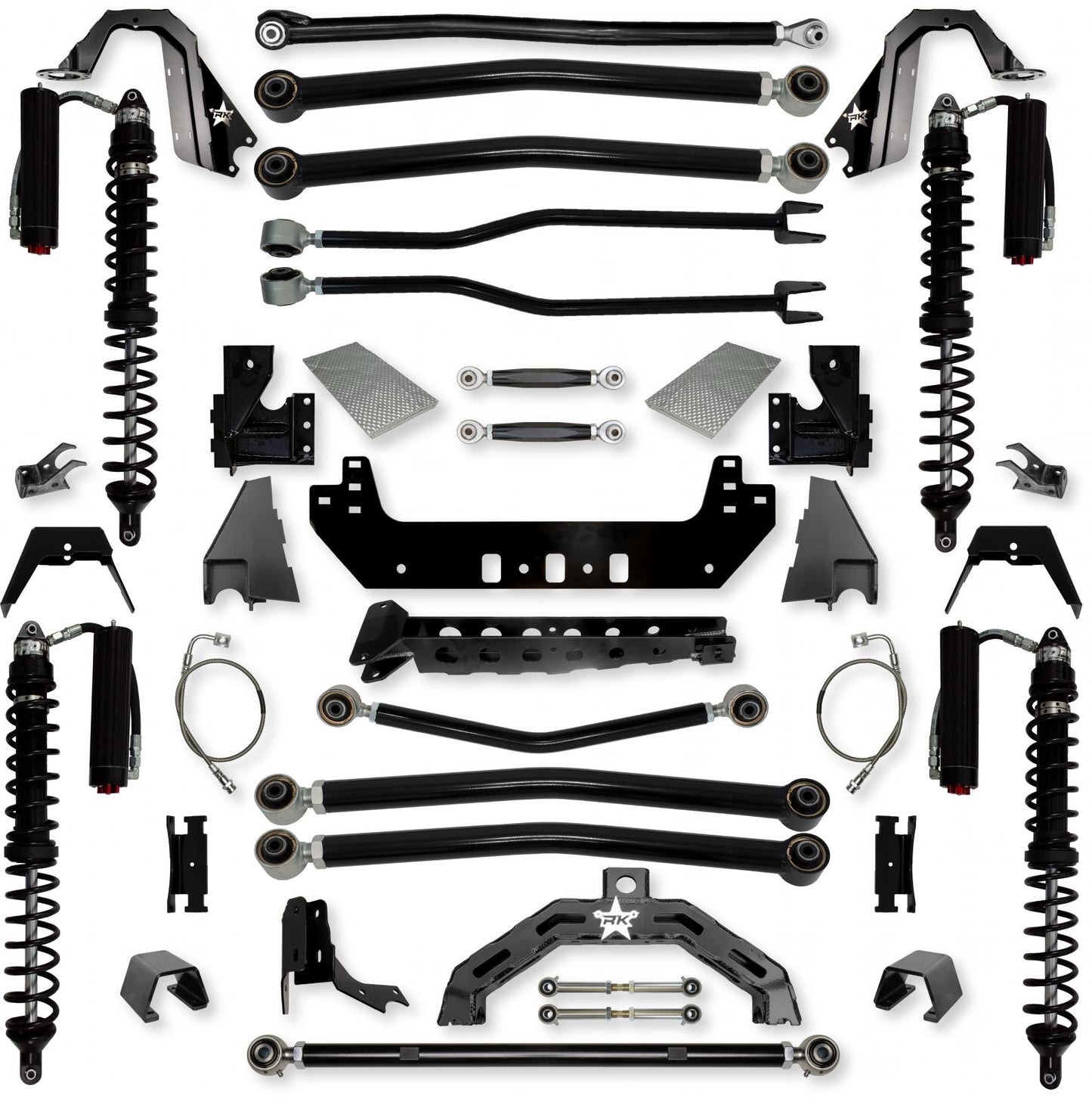 4.5 Inch Adventure X2 Coilover No Limits Long-Arm Suspension System for Jeep Gladiator JT Gas Models Trail Runner System Stage 2 Rock Krawler