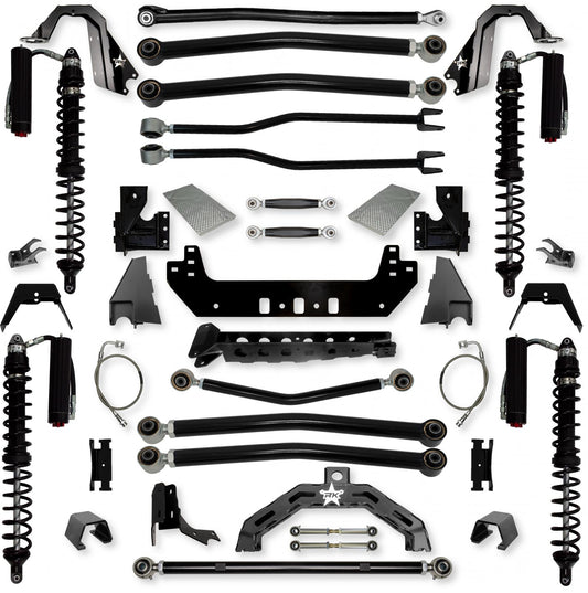 4.5 Inch Adventure X2 Coilover No Limits Long-Arm Suspension System for Jeep Gladiator JT Gas Models Trail Runner System Stage 2 Rock Krawler