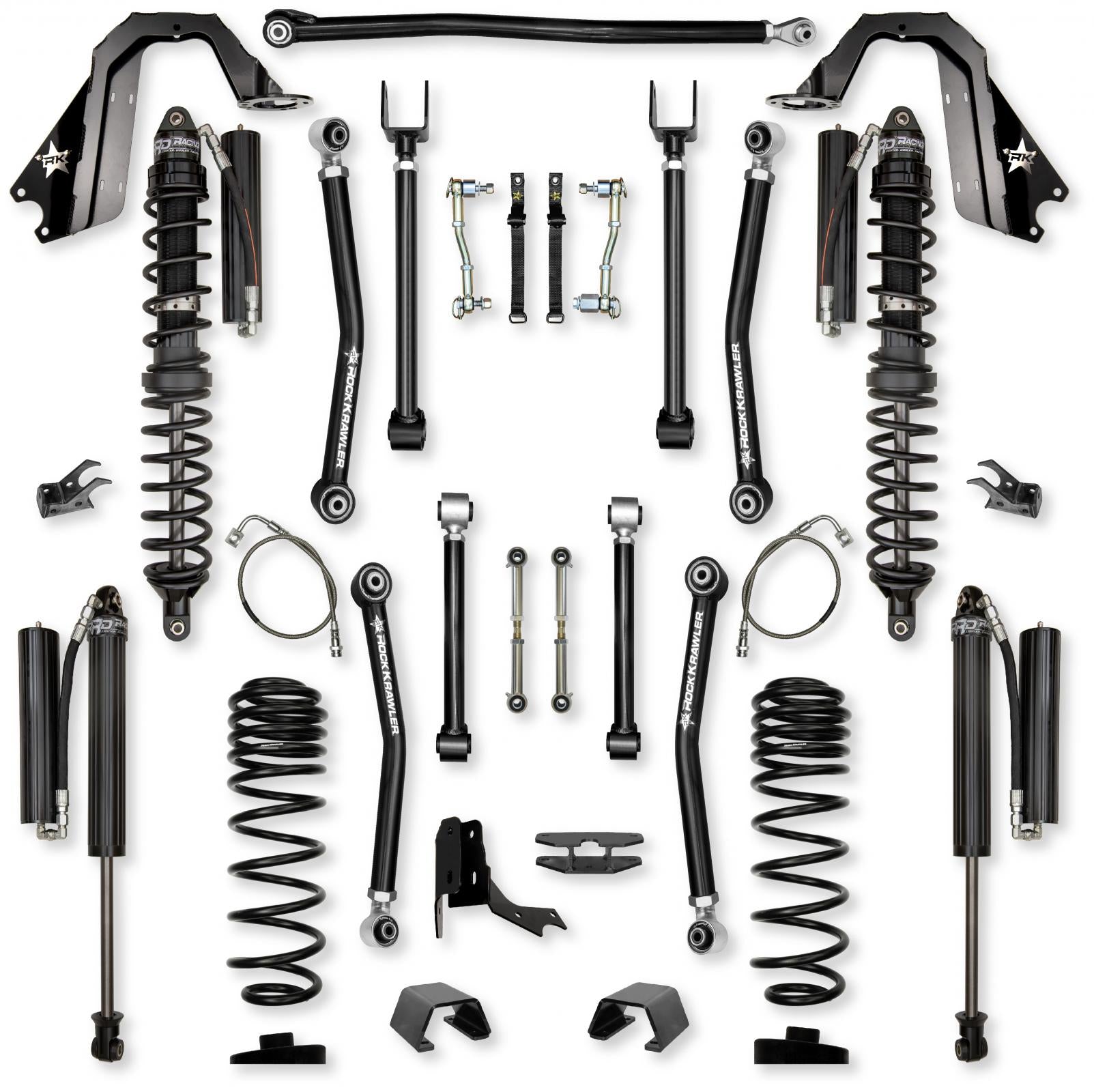4.5 Inch Adventure X Coilover Mid-Arm Suspension System for Jeep Gladiator JT Diesel Models Comp Stage 1 Rock Krawler