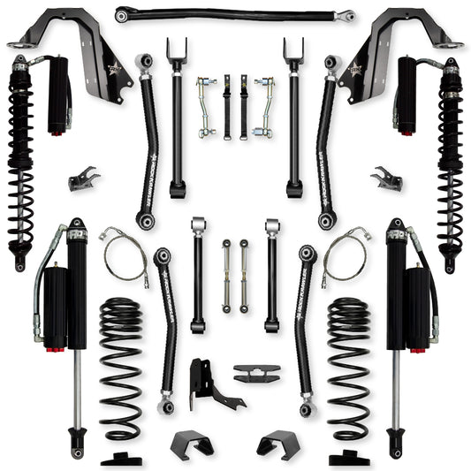 4.5 Inch Adventure X Coilover Mid-Arm Suspension System for Jeep Gladiator JT Diesel Models Comp System Stage 2 Rock Krawler