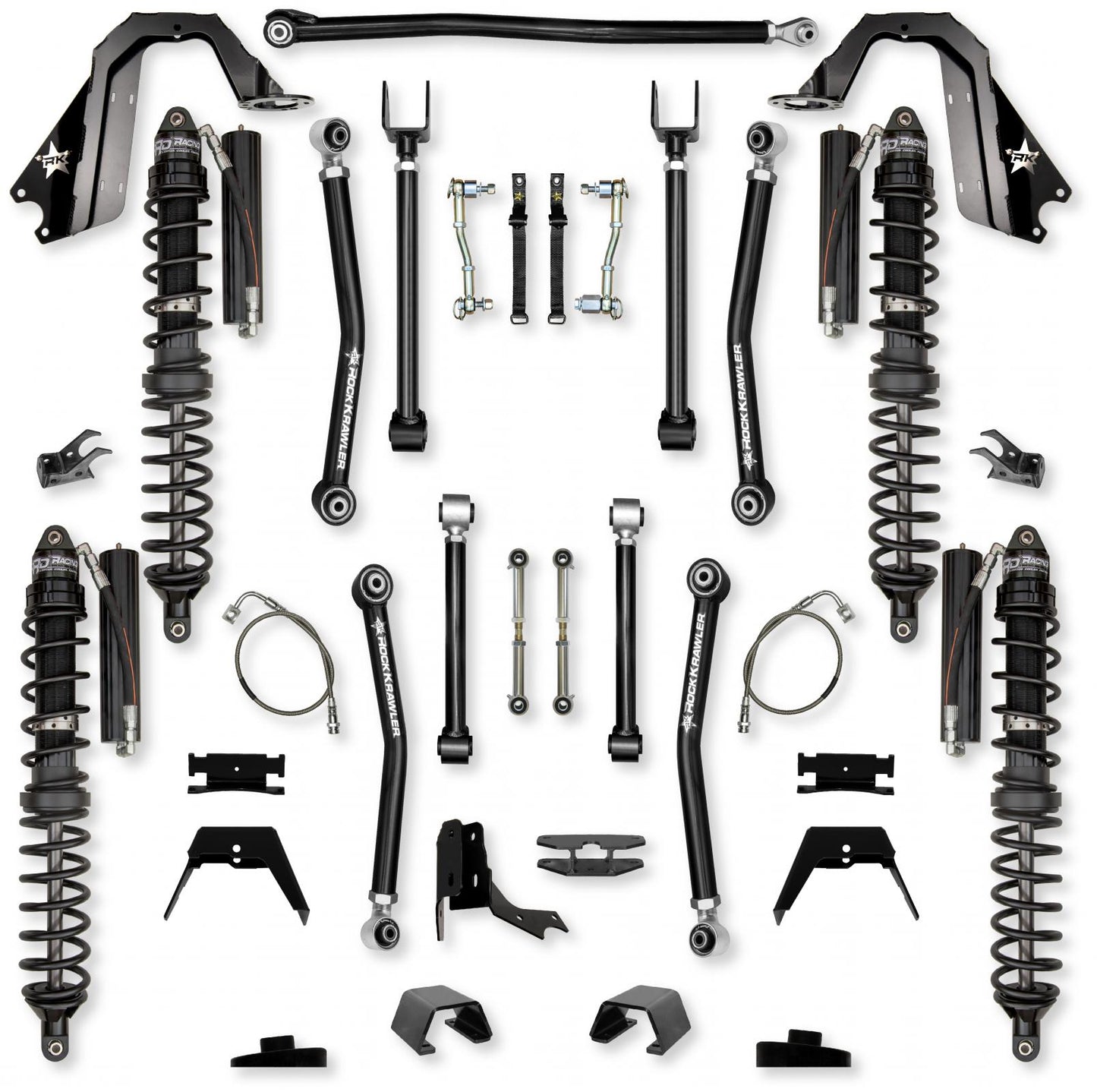 4.5 Inch Adventure X Coilover Mid-Arm Suspension System for Jeep Gladiator JT Diesel Models Trail Runner System Stage 1 Rock Krawler