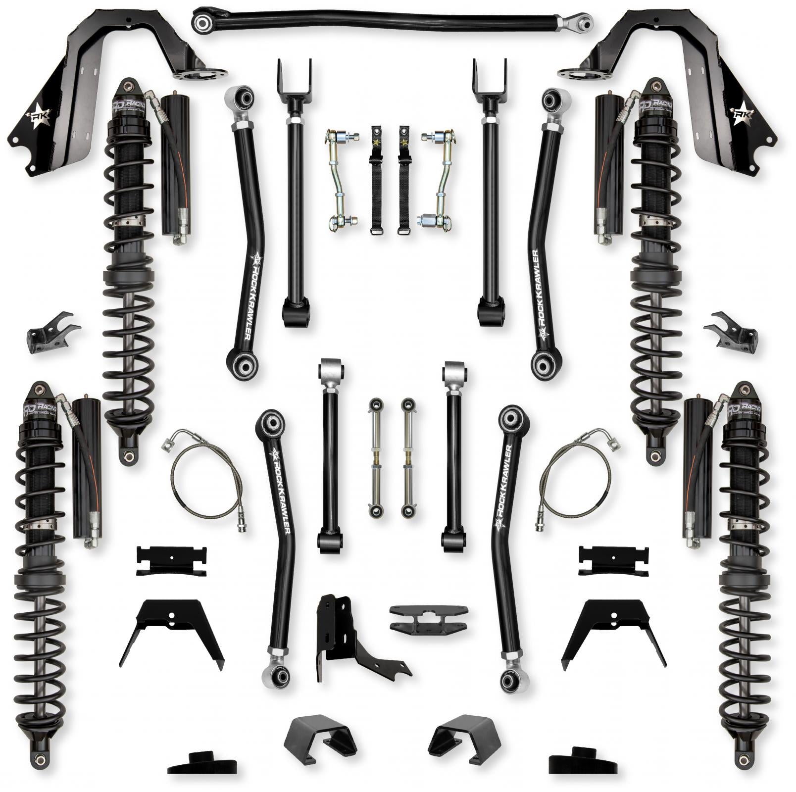 4.5 Inch Adventure X Coilover Mid-Arm Suspension System for Jeep Gladiator JT Gas Models Trail Runner System Stage 1 Rock Krawler