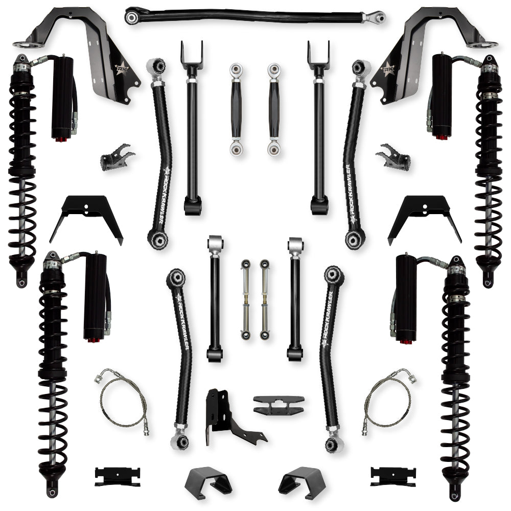 4.5 Inch Adventure X Coilover No Limits Mid-Arm Suspension System for Jeep Gladiator JT Diesel Models Trail Runner System Stage 2 Rock Krawler