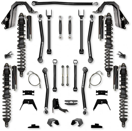 4.5 Inch Adventure X Coilover No Limits Mid-Arm Suspension System for Jeep Gladiator JT Gas Models Trail Runner System Stage 1 Rock Krawler