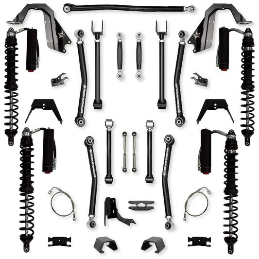 4.5 Inch Adventure X Coilover No Limits Mid-Arm Suspension System for Jeep Gladiator JT Gas Models Trail Runner System Stage 2 Rock Krawler