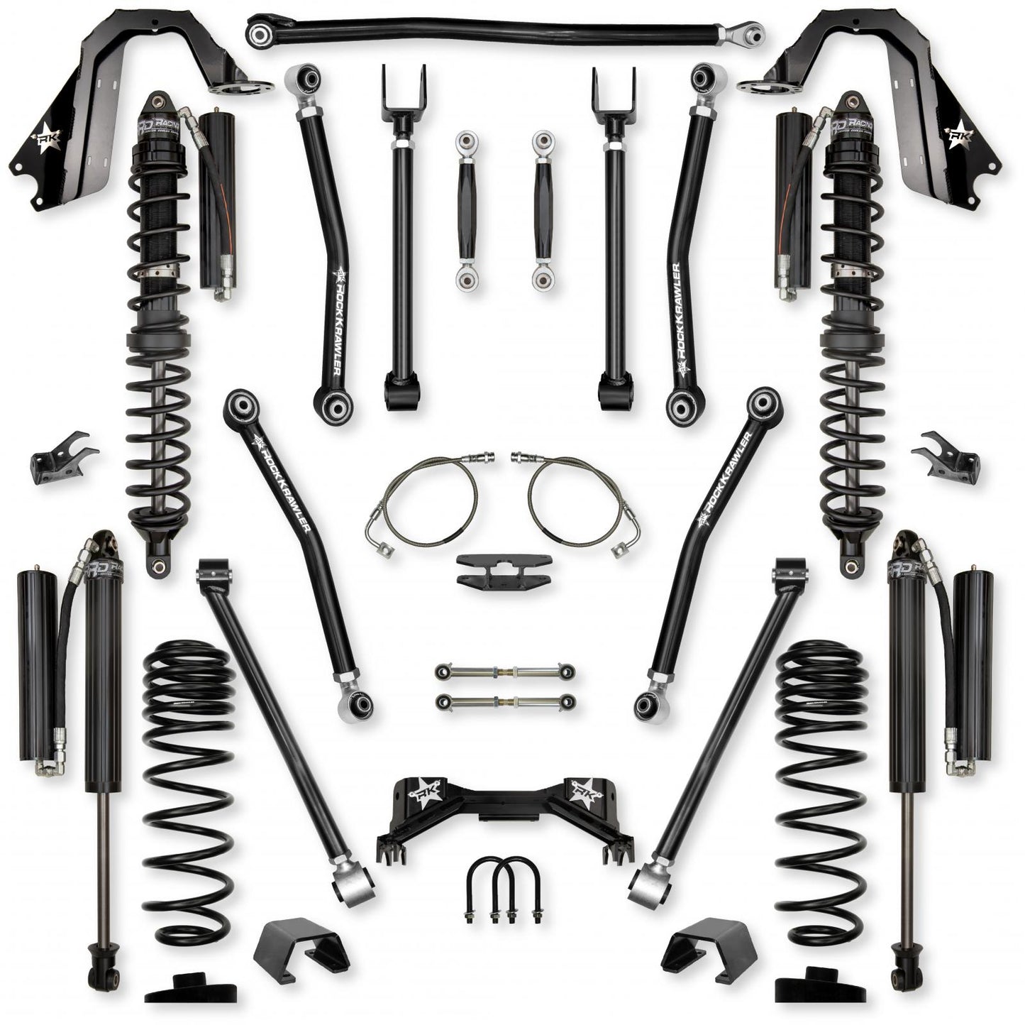 4.5 Inch Adventure X Pro Coilover No Limits Mid-Arm Suspension System for Jeep Gladiator JT Gas Models Rock Krawler