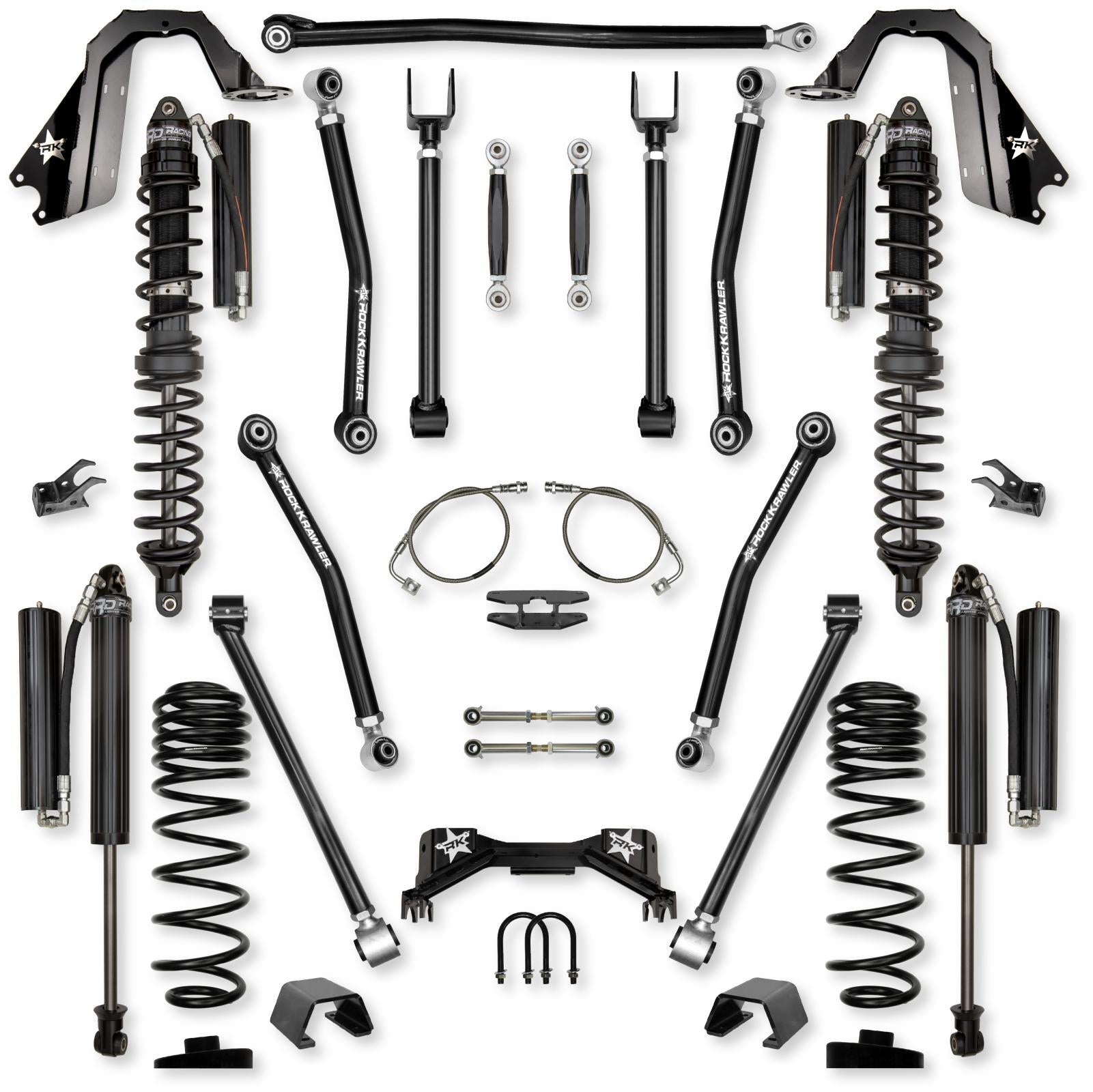 4.5 Inch Adventure X Pro Coilover No Limits Mid-Arm Suspension System for Jeep Gladiator JT Gas Models Rock Krawler
