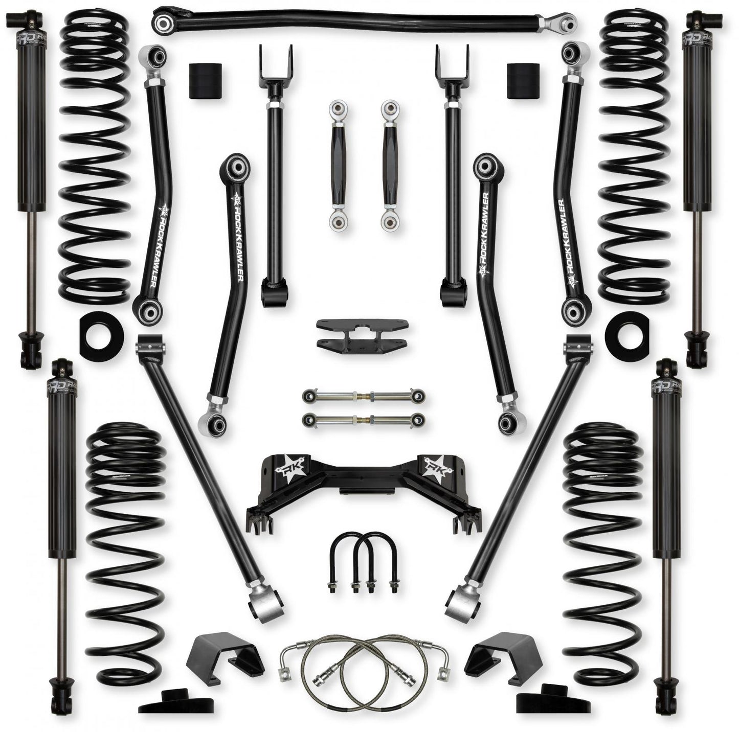 4.5 Inch Adventure X Pro No Limits Mid-Arm Suspension System for Jeep Gladiator JT Gas Models Rock Krawler