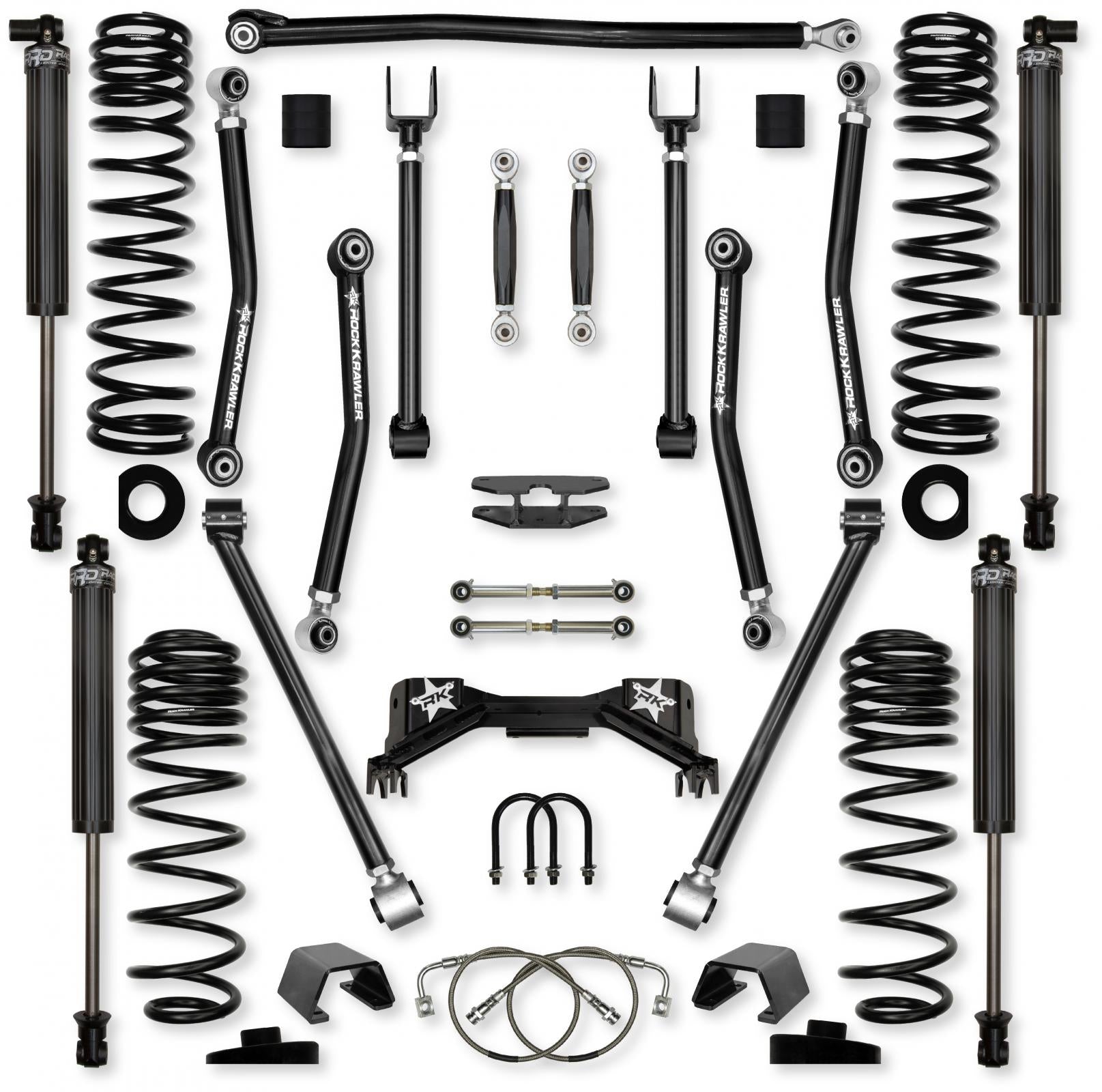 4.5 Inch Adventure X Pro No Limits Mid-Arm Suspension System for Jeep Gladiator JT Gas Models Rock Krawler