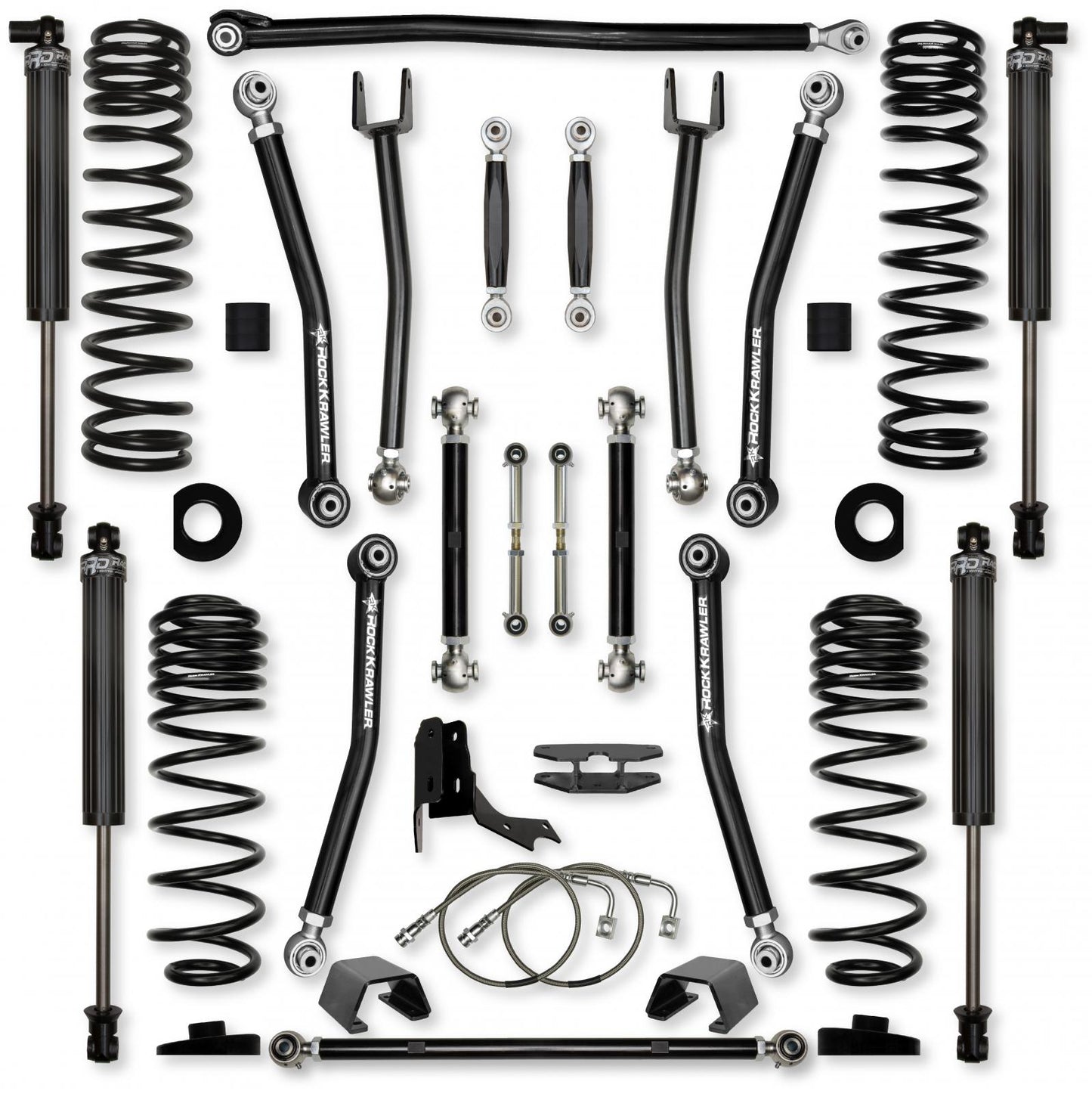 4.5 Inch X-Factor No Limits Mid-Arm Suspension System for Jeep Gladiator JT Gas Models Rock Krawler