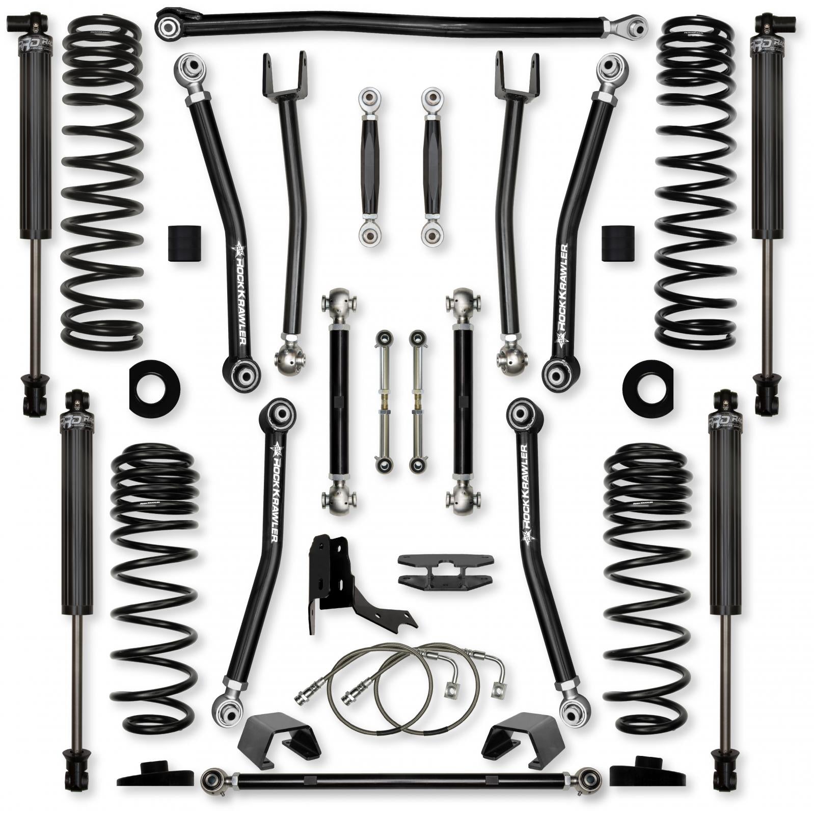 4.5 Inch X-Factor No Limits Mid-Arm Suspension System for Jeep Gladiator JT Gas Models Rock Krawler