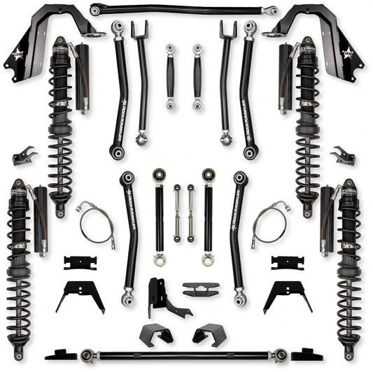 4.5 Inch X-Factor Coilover No Limits Mid-Arm Suspension System for Jeep Gladiator JT Gas Models Trail Runner System Stage 1 Rock Krawler
