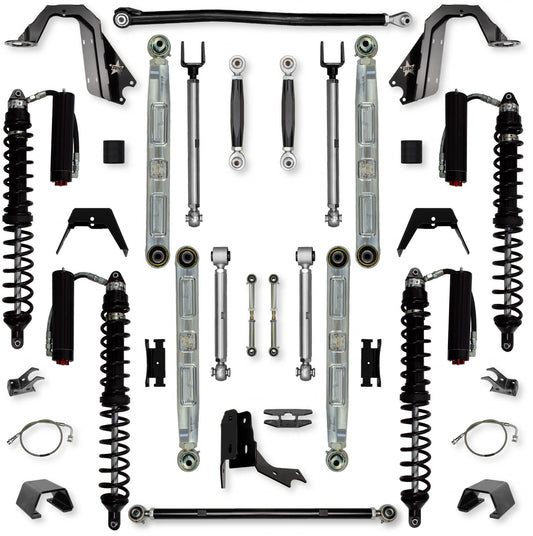 4.5 Inch X-Factor Pro Elite Coilover No Limits Mid-Arm Suspension System for Jeep Gladiator JT Diesel Models Trail Runner System Stage 2 Rock Krawler