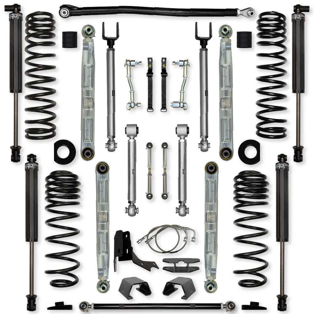 4.5 Inch X-Factor Pro Elite No Limits Mid-Arm Suspension System for Jeep Gladiator JT Gas Models Rock Krawler
