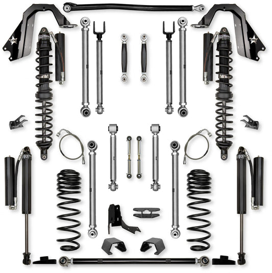 4.5 Inch X-Factor PRO Coilover No Limits Mid-Arm System for Jeep Gladiator JT Gas Models Comp Stage 1 Rock Krawler