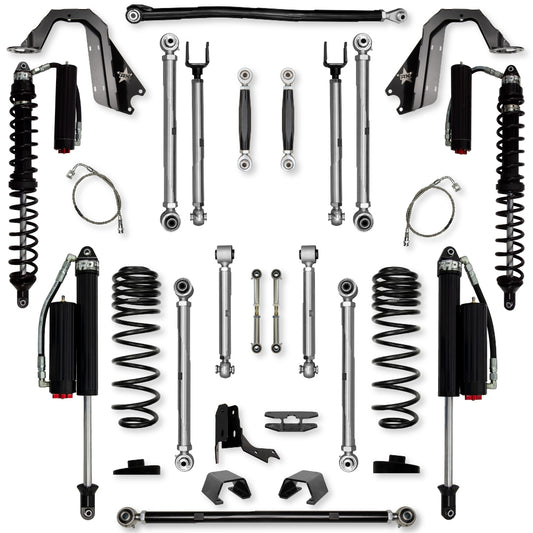 4.5 Inch X-Factor PRO Coilover No Limits Mid-Arm Suspension System for Jeep Gladiator JT Diesel Models Comp System Stage 2 Rock Krawler