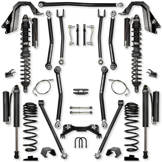 4.5 Inch Pro X Coilover Mid-Arm Suspension System for Jeep Gladiator JT Gas Models Comp Stage 1 Rock Krawler