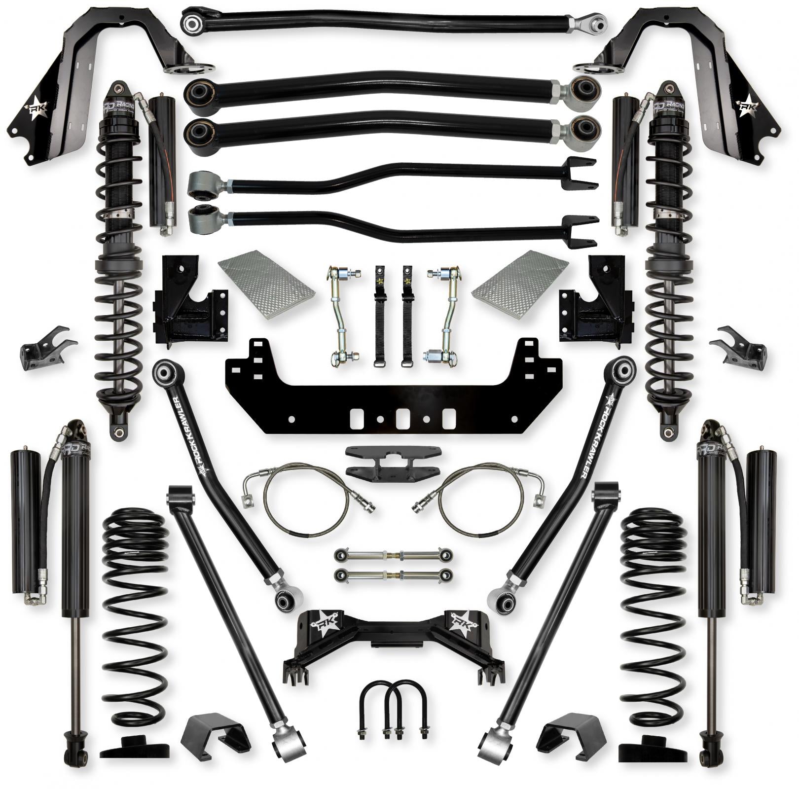 4.5 Inch Silverback Coilover Long-Arm Suspension System for Jeep Gladiator JT Gas Models Comp Stage 1 Rock Krawler