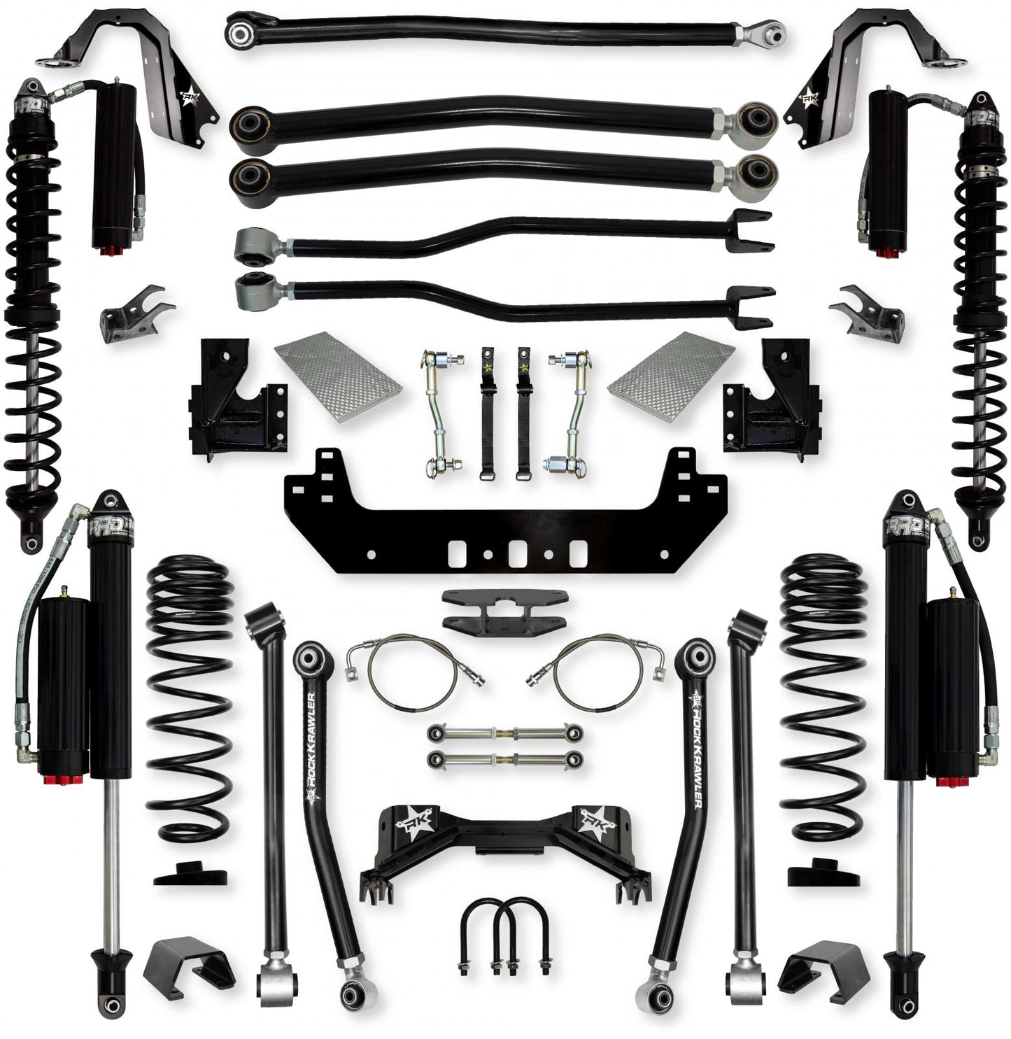 4.5 Inch Silverback Coilover Long-Arm Suspension System for Jeep Gladiator JT Gas Models Comp System Stage 2 Rock Krawler