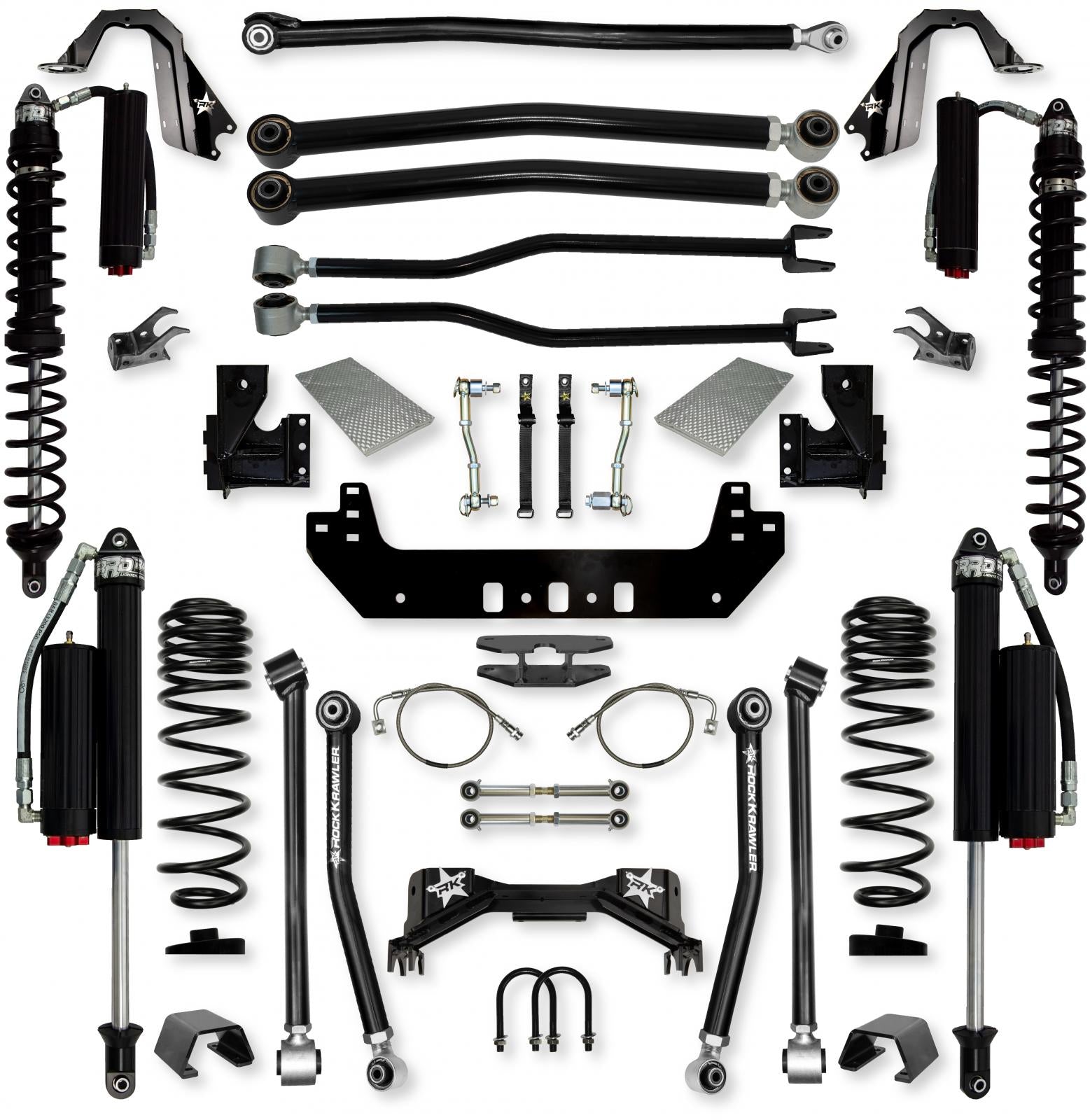 4.5 Inch Silverback Coilover Long-Arm Suspension System for Jeep Gladiator JT Gas Models Comp System Stage 2 Rock Krawler