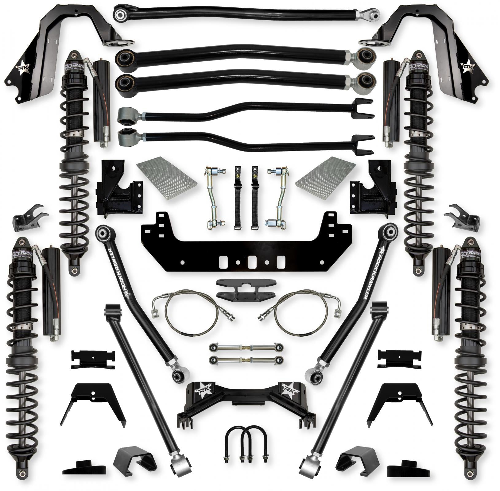 4.5 Inch Silverback Coilover Long-Arm Suspension System for Jeep Gladiator JT Gas Models Trail Runner System Stage 1 Rock Krawler