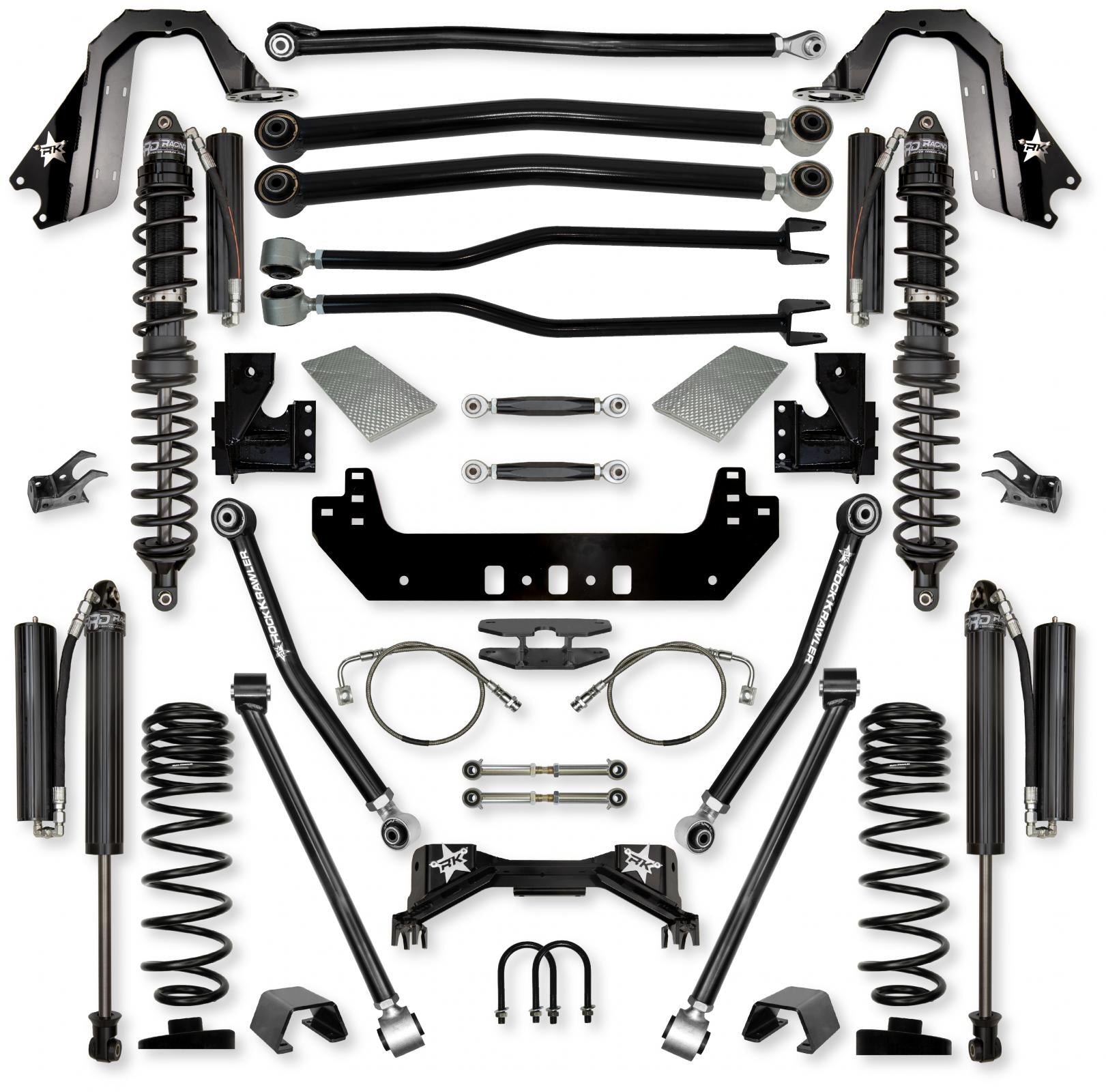 4.5 Inch Silverback Coilover No Limits Long-Arm Suspension System for Jeep Gladiator Gas Models Comp Stage 1 Rock Krawler