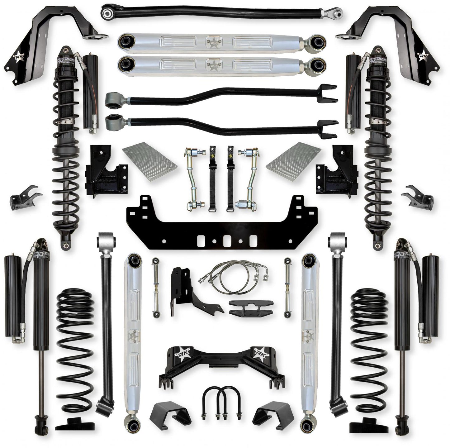4.5 Inch Silverback Pro Elite COILOVERS Long-Arm Suspension System for Jeep Gladiator Gas Models Comp Stage 1 Rock Krawler