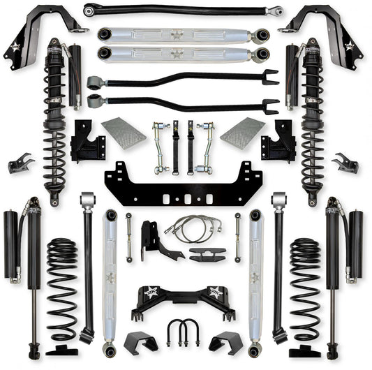 4.5 Inch Silverback Pro Elite COILOVERS Long-Arm Suspension System for Jeep Gladiator Gas Models Comp Stage 1 Rock Krawler