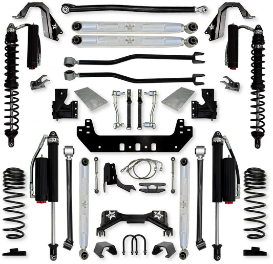 4.5 Inch Silverback Pro Elite COILOVERS Long-Arm Suspension System for Jeep Gladiator Gas Models Comp System Stage 2 Rock Krawler