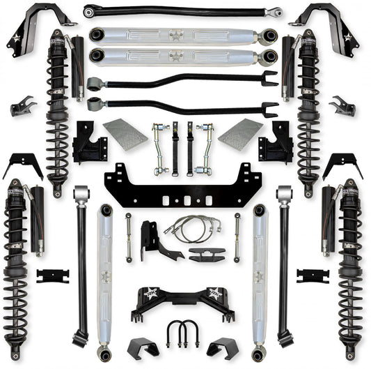4.5 Inch Silverback Pro Elite COILOVERS Long-Arm Suspension System for Jeep Gladiator Gas Models Trail Runner System Stage 1 Rock Krawler