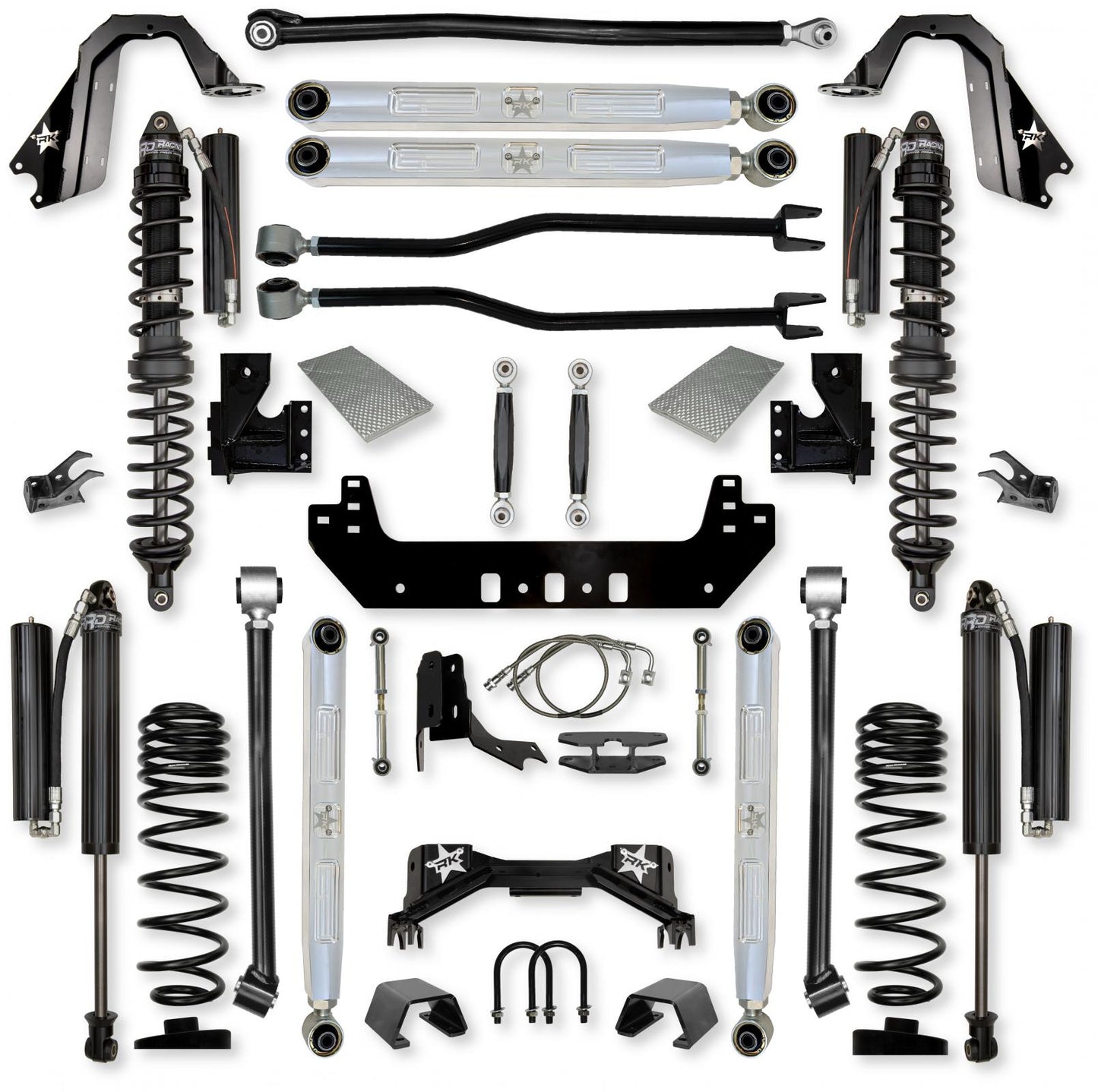 4.5 Inch Silverback Pro Elite Coilover No Limits Long-Arm Suspension System for Jeep Gladiator Gas Models Comp Stage 1 Rock Krawler