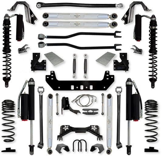 4.5 Inch Silverback Pro Elite Coilover No Limits Long-Arm Suspension System for Jeep Gladiator Gas Models Comp System Stage 2 Rock Krawler