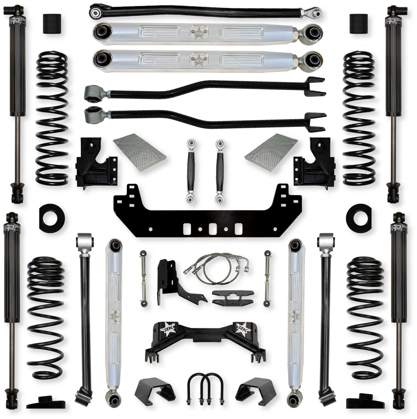 4.5 Inch Silverback Pro Elite No Limits Long-Arm Suspension System for Jeep Gladiator Gas Models Rock Krawler