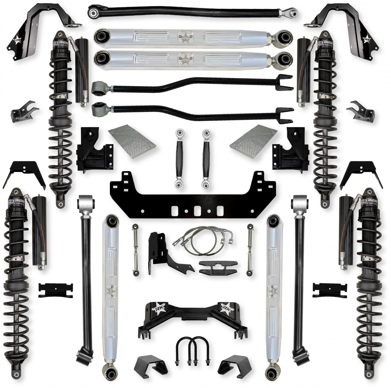 4.5 Inch Silverback Pro Elite Coilover No Limits Long-Arm Suspension System for Jeep Gladiator Gas Models Trail Runner System Stage 1 Rock Krawler