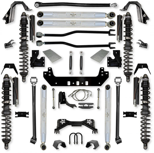 4.5 Inch Silverback Pro Elite Coilover No Limits Long-Arm Suspension System for Jeep Gladiator Gas Models Trail Runner System Stage 1 Rock Krawler