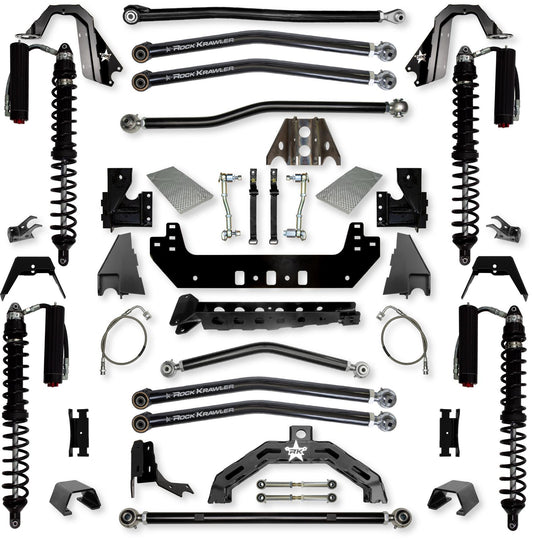 4.5 Inch X-Factor X2 Coilover Long-Arm Suspension System for Jeep Gladiator JT Gas Models Trail Runner System Stage 2 Rock Krawler