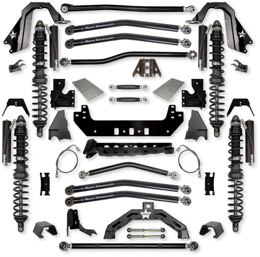 4.5 Inch X-Factor X2 Coilover No Limits Long-Arm Suspension System for Jeep Gladiator JT Gas Models Trail Runner System Stage 1 Rock Krawler