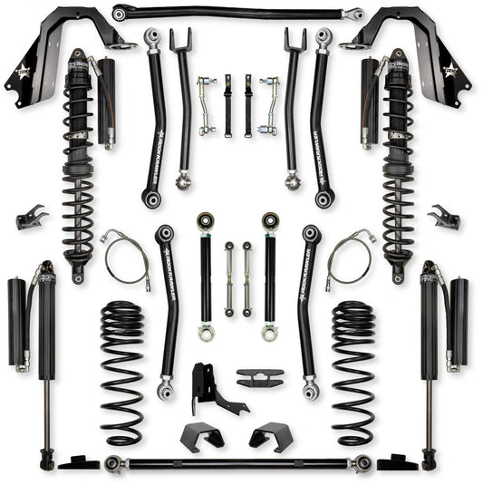 4.5 Inch X-Factor Coilover Mid-Arm Suspension System for Jeep Gladiator JT Gas Models Comp Stage 1 Rock Krawler