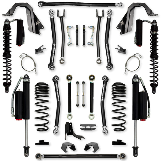 4.5 Inch X-Factor Coilover Mid-Arm Suspension System for Jeep Gladiator JT Gas Models Comp System Stage 2 Rock Krawler