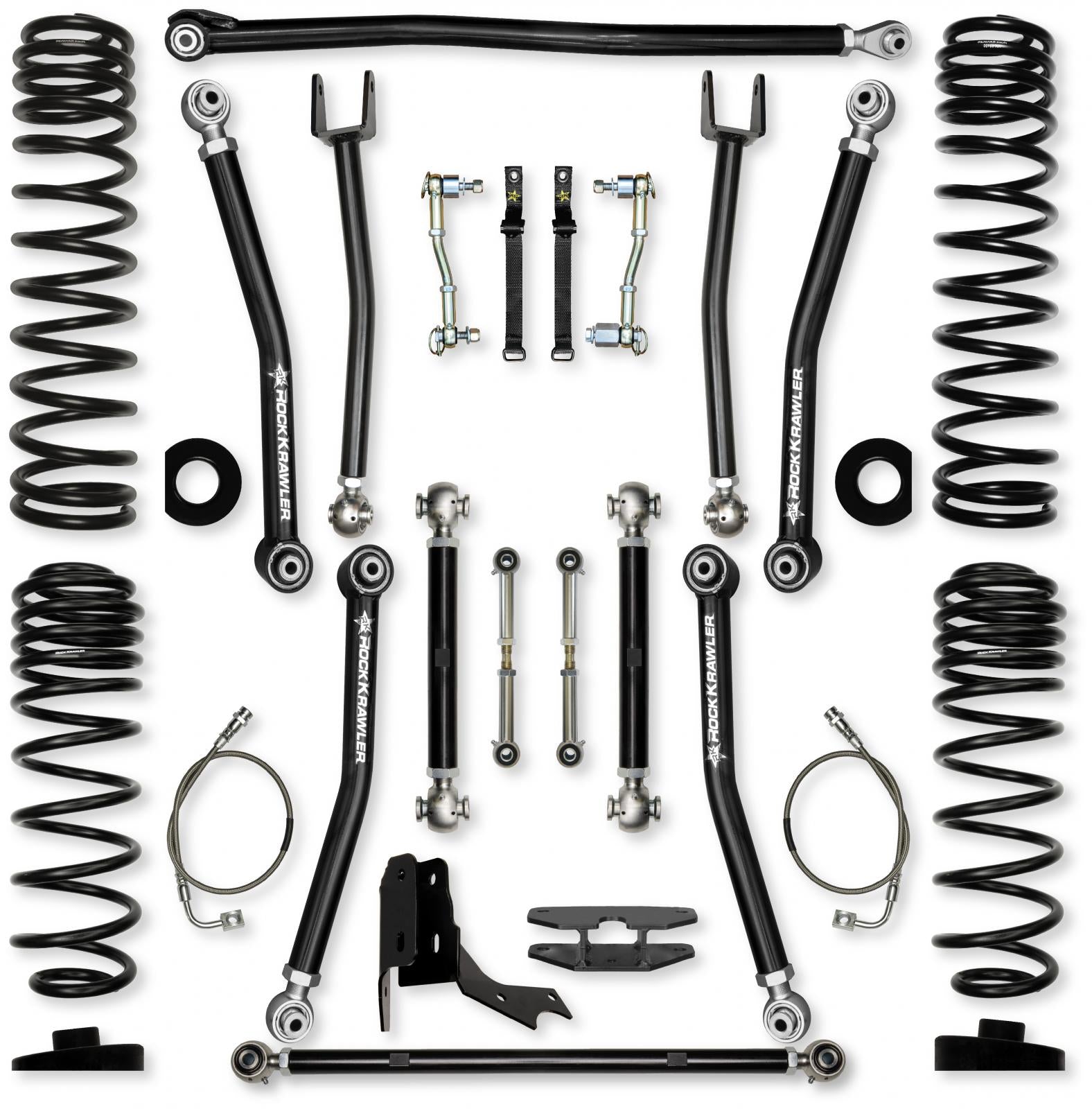 4.5 Inch X-Factor Mid-Arm System for Jeep Gladiator JT Gas Models With No Shocks Rock Krawler
