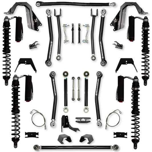 4.5 Inch X-Factor Coilover Mid-Arm Suspension System for Jeep Gladiator JT Gas Models Trail Runner System Stage 2 Rock Krawler