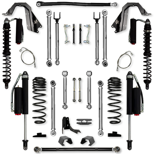 4.5 Inch X-Factor PRO Coilover Mid-Arm Suspension System for Jeep Gladiator JT Gas Models Comp System Stage 2 Rock Krawler