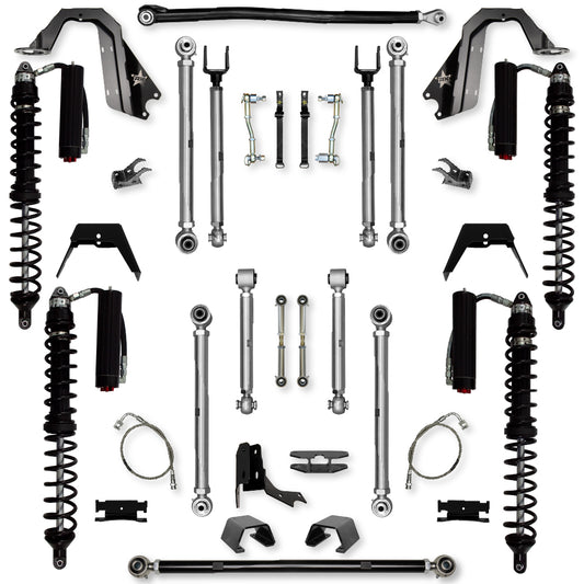 4.5 Inch X-Factor PRO Coilover Mid-Arm Suspension System for Jeep Gladiator JT Gas Models Trail Runner System Stage 2 Rock Krawler
