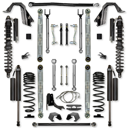 4.5 Inch X-Factor Pro Elite Coilover Mid-Arm Suspension System for Jeep Gladiator JT Gas Models Comp Stage 1 Rock Krawler
