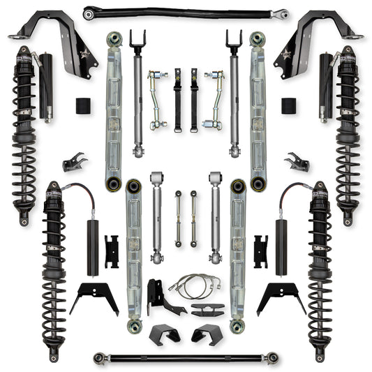 4.5 Inch X-Factor Pro Elite Coilover Mid-Arm Suspension System for Jeep Gladiator JT Gas Models Trail Runner System Stage 1 Rock Krawler