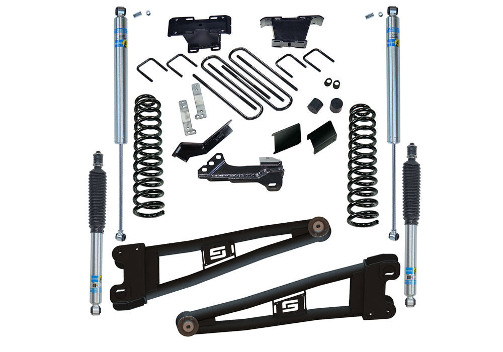 4 Inch Radius Arm Lift Kit 2023-2025 Ford F-250/F-350 4WD Diesel Engine with Bilstein Shocks Will Not work with Auto Leveling Headlight Function Superlift-1