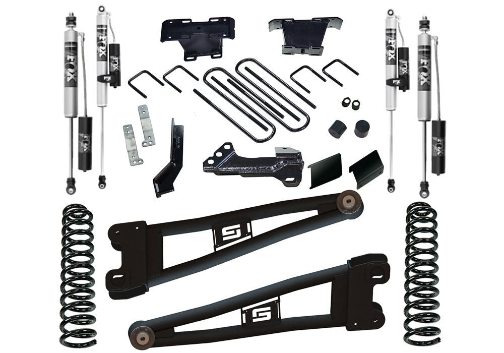 4 Inch Radius Arm Lift Kit 2023-2025 Ford F-250/F-350 4WD Diesel Engine with Fox 2.0 Reservoir Shocks Will Not work with Auto Leveling Headlight Function Superlift-1