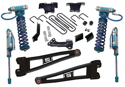 4 Inch Radius Arm Lift Kit 2023-2025 Ford F-250/F-350 4WD Diesel Engine with King Coilovers and Rear Reservoir Shocks Will Not work with Auto Leveling Headlight Function Superlift-1
